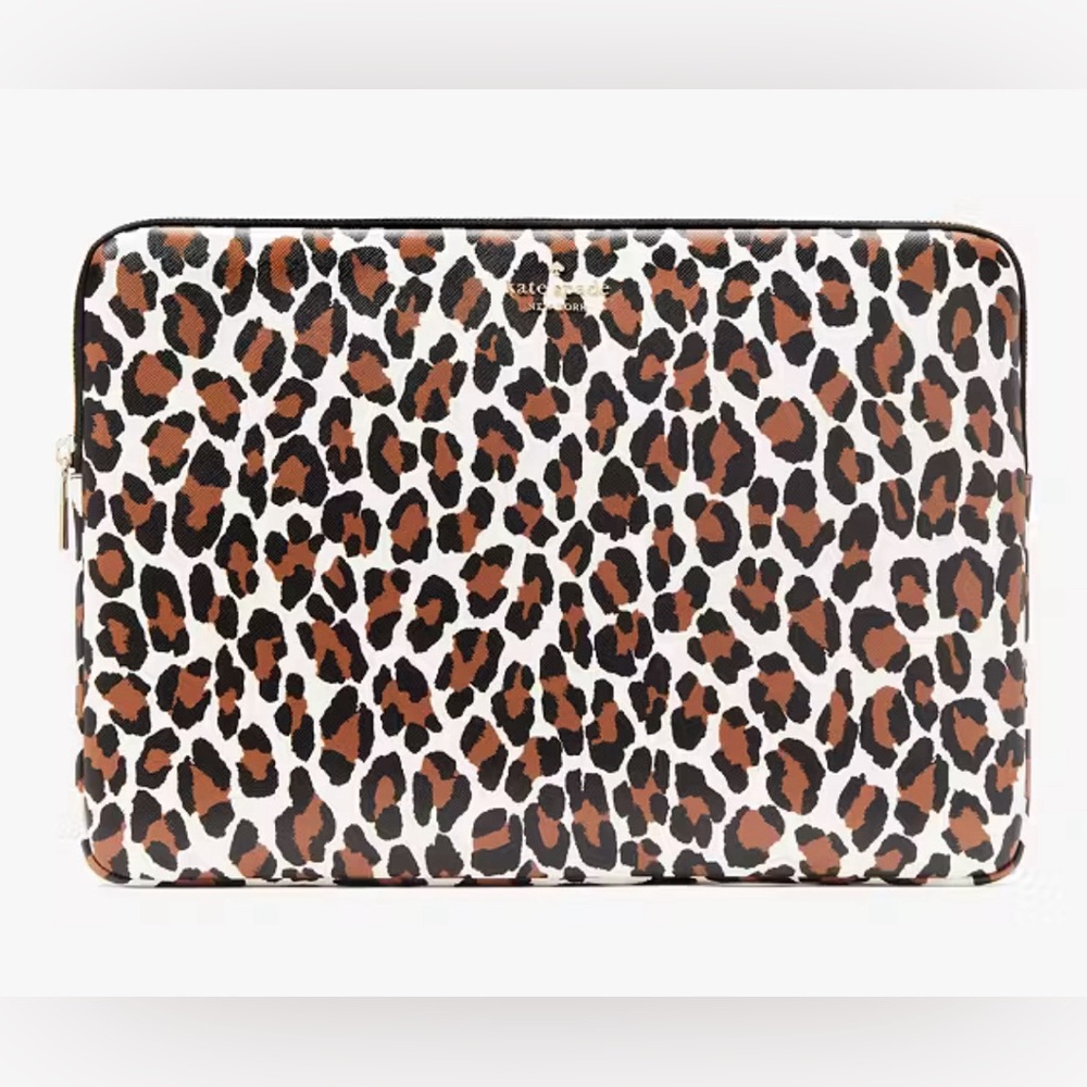 ♠️ Kate Spade Madison Spotted Leopard Universal Laptop Sleeve NWT